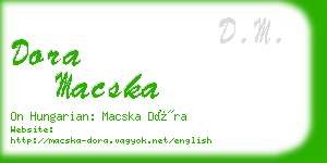 dora macska business card
